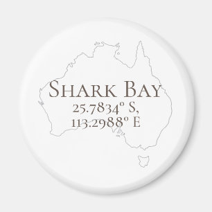 Shark Bay Australië Latitude & Lengtegraad Magneet