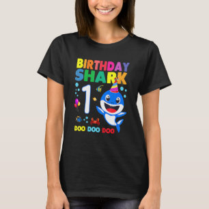 Shark Birthday 1 jaar oude eerste geboorte-overeen T-shirt