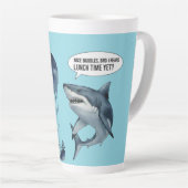 shark birthday gift  latte mok (Rechterhoek)