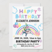 Shark Birthday Invitation  (Devant)