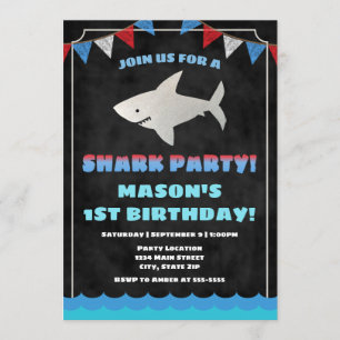 Shark Birthday Invitation Baby Shark Kaart