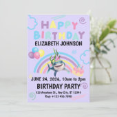 Shark Birthday Invitation in Purple (Debout devant)