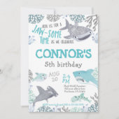 Shark Birthday Invitation Kaart (Voorkant)