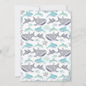 Shark Birthday Invitation Kaart (Achterkant)