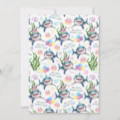 Shark Birthday Invitation  Kaart (Achterkant)
