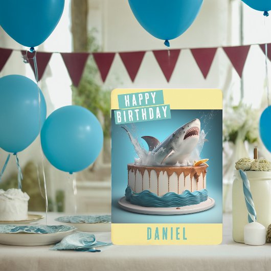 Shark Birthday-kaart Feestdagenkaart