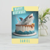 Shark Birthday-kaart Feestdagenkaart (Staand voorkant)