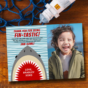 Shark Bite Any Age Birthday Foto Bedankkaart