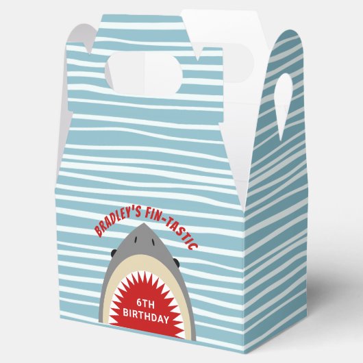 Shark Bite Any Age Birthday Party Favor Box Bedankdoosjes (Geopend)