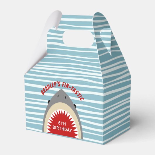 Shark Bite Any Age Birthday Party Favor Box Bedankdoosjes (Voorkant Zijde)