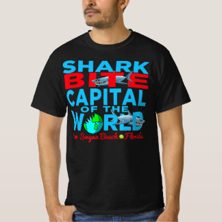 shark bite capital in  world new smyrna daytona t-shirt