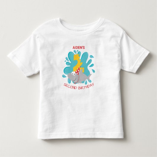 Shark Bite Second Birthday T-Shirt (Voorkant)