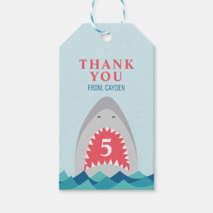 Shark Bite-verjaardagsfeest Cadeaulabel