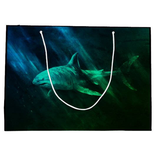 Shark Blue-Green Groot Cadeauzakje (Achterkant)