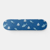 Shark Blue White Skateboard (Horizontaal)