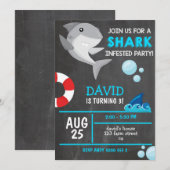 Shark Boy Verjaardagsfeestje Zomer Kaart (Voorkant / Achterkant)