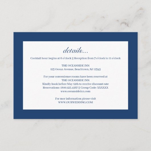 Shark bruiloft details behuizing Kaart (Voorkant)