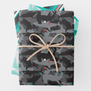 Shark Camouflage Patroonpapier Set van 3 Inpakpapier Vel