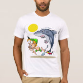 Shark Chasing A Boy Mannen T-shirt (Voorkant)