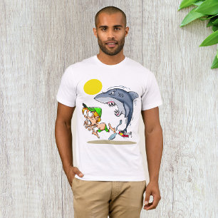 Shark Chasing A Boy Mannen T-shirt