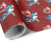 Shark Christmas Gift Wrap Cadeaupapier (Rol Hoek)