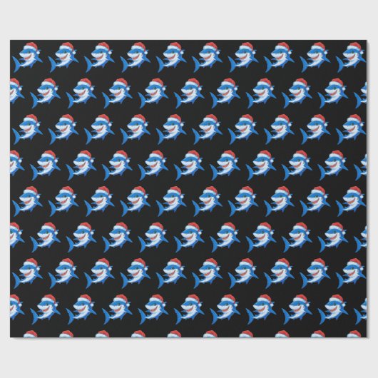 Shark Christmas Santa Hat Ocean Gift Cadeaupapier (Vlak)