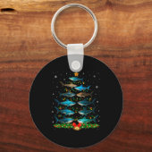 Shark Christmas Tree Ornament Funny Shark Lovers X Sleutelhanger (Voorkant)
