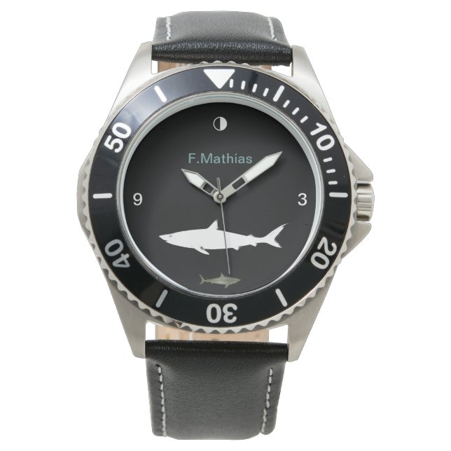Shark Chrono Hour gepersonaliseerd Horloge (Voorkant)
