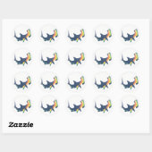 Shark Color Swirl Ronde Sticker (Vel)