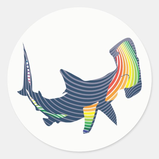 Shark Color Swirl Ronde Sticker (Voorkant)
