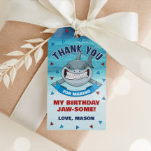 Shark Dank je Labels, Shark Favor Tags Jongen