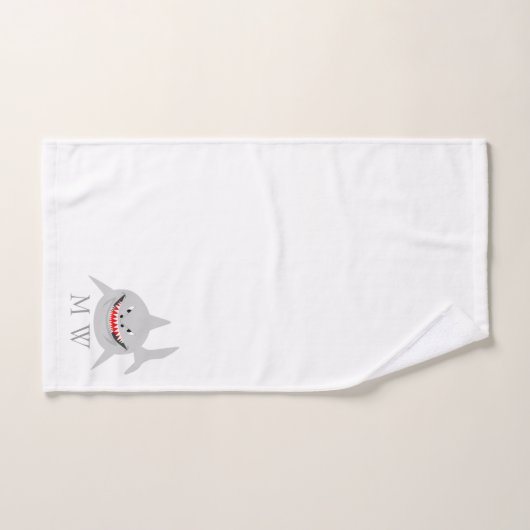 Shark Design Monogrammed Bad Handdoek (Handdoek)