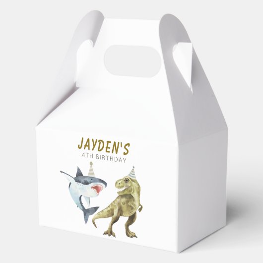 Shark & Dino Birthday Party  Bedankdoosjes (Voorkant)