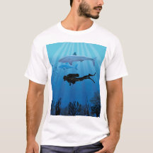 Shark Diving Scuba Diver