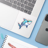 Shark Drawing: Autocollant de la Deep Water #3 (Ordinateur portable avec iPhone)