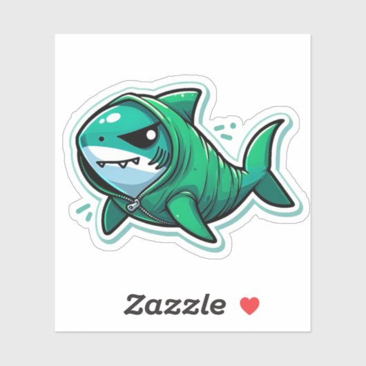Shark Drawing: Autocollant de la Deep Water #5 (Feuille)