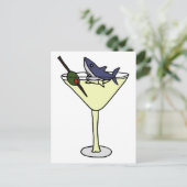 Shark Eating Martini Olive Briefkaart (Staand voorkant)