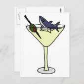 Shark Eating Martini Olive Briefkaart (Voorkant / Achterkant)