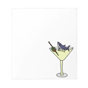 Shark Eating Martini Olive Notitieblok