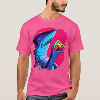 Shark Eating Pizza Funny Cool Pizza Sharks T-shirt
