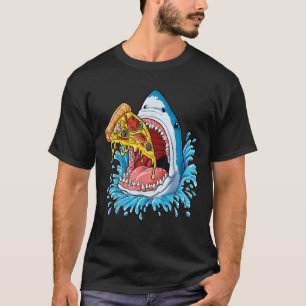 Shark Eating Pizza Kinder Jongens Voedselliefhebbe T-shirt