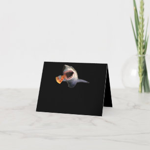 Shark Eating Pizza Shark Lovers Funny Gifts Bedankkaart