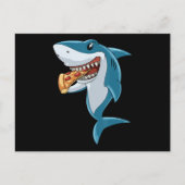 Shark Eating Pizza Shark Lovers Pizza Lovers Aankondigingskaart (Voorkant)