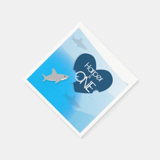 Shark Eerste Verjaardag Party Papieren servetten (Hoek)