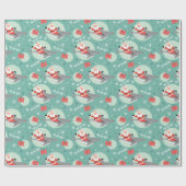 Shark en Santa Cadeaupapier (Vlak)