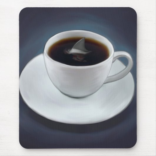 Shark Fin Coffee Mousepad Muismat (Voorkant)