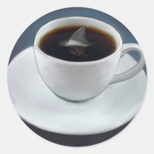Shark Fin Coffee Sticker