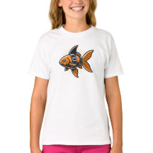 Shark-Fin Goldfish T-Shirt by Vin Zzep
