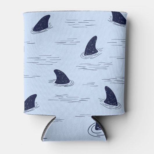 Shark Fin Ocean Pattern Blikjeskoeler (Voorkant)