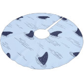 Shark Fin Ocean Pattern Kerstboom Rok (Gekanteld)